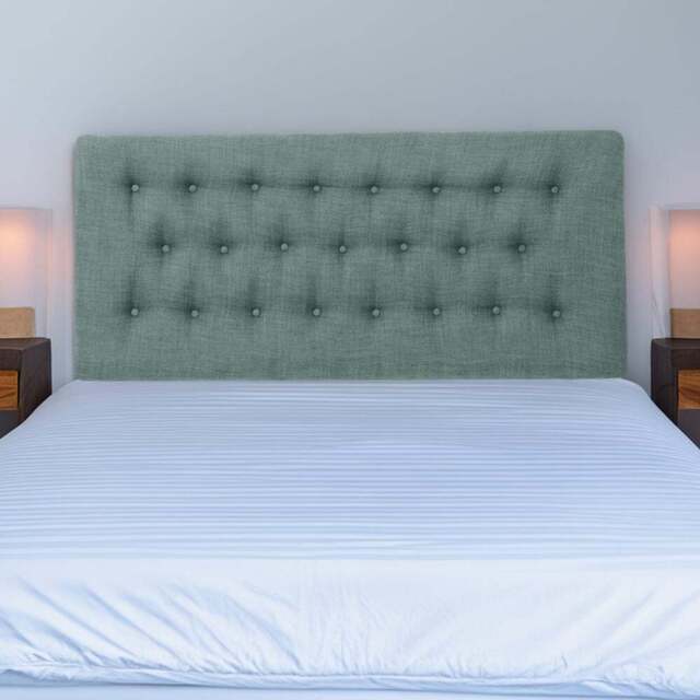 Bedmaster Lona Single Duck Egg Linen Buttoned Headboard - Blue - Wilko - image 1
