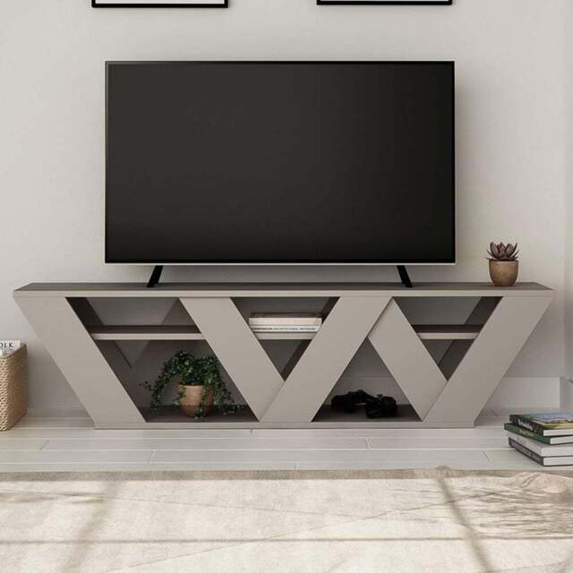 Decortie Ralla 2 Shelf Mocha Grey TV Unit - Size: 40 x 158 x 30cm - Wilko - image 1