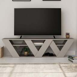 Decortie Ralla 2 Shelf Mocha Grey TV Unit - Size: 40 x 158 x 30cm - Wilko - thumbnail 1