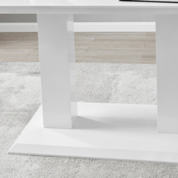 Furniturebox Molini Solara 6 Seater Dining Set White Gloss Elephant Grey and Chrome - Wilko - thumbnail 7