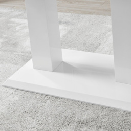 Furniturebox Molini Solara 6 Seater Dining Set White Gloss Elephant Grey and Chrome - Wilko - thumbnail 5