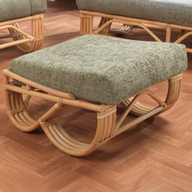 Desser Furniture Pretzel Natural Rattan Jubilee Sage Footstool - Size: 36.0 cm x 63.0 cm x 70.0 cmcm - Brown - Wilko - image 1