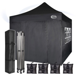 Maximus Black Pop Up Outdoor Gazebo with Removable Sides 3 x 3m - MCC - Wilko - thumbnail 3