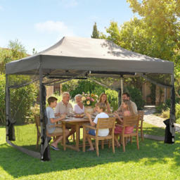 Outsunny 3 x 4.5m Pop Up Gazebo Marquee Tent with Mesh Netting - Dark Grey - Wilko - thumbnail 1