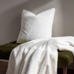 Paoletti Stanza White Faux Fur Cushion - Size: 55 x 55 cm - Wilko - thumbnail 7