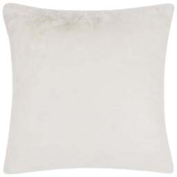 Paoletti Stanza White Faux Fur Cushion - Size: 55 x 55 cm - Wilko - thumbnail 1