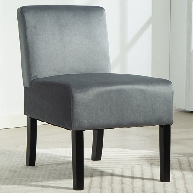 Artemis Home Valina Velvet Fabric Grey Accent Chair - Size: Single - Wilko - image 1