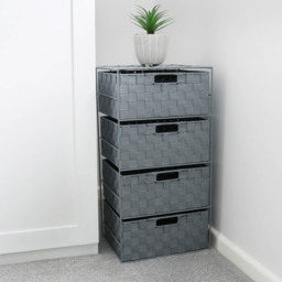 JVL Vichy 4 Drawer Wide Nylon Storage Tower - JVL Homewares - Wilko - thumbnail 3