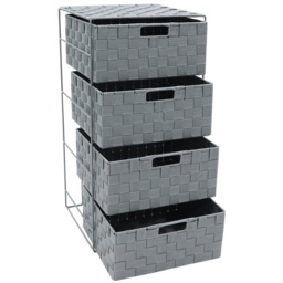 JVL Vichy 4 Drawer Wide Nylon Storage Tower - JVL Homewares - Wilko - thumbnail 4