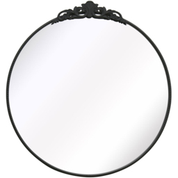 The Crown Black Metal Wall Mirror 100 x 100cm - MirrorOutlet - Wilko