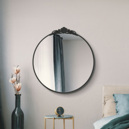The Crown Black Metal Wall Mirror 100 x 100cm - MirrorOutlet - Wilko - thumbnail 3