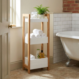 White 3 Tier Bathroom Caddie - Size: 28 x 74 x 20cm - Wilko - thumbnail 7