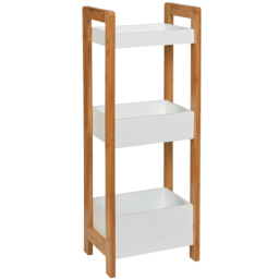 White 3 Tier Bathroom Caddie - Size: 28 x 74 x 20cm - Wilko