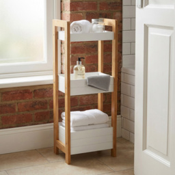 White 3 Tier Bathroom Caddie - Size: 28 x 74 x 20cm - Wilko - thumbnail 6