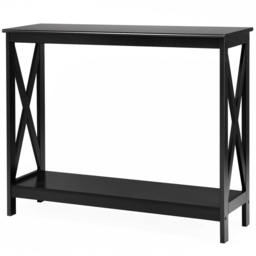 Costway Single Shelf Black Wooden Console Table - Size: 112 x 40 x 13cm - Wilko - thumbnail 3