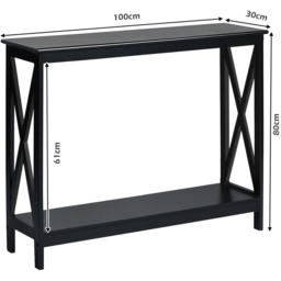 Costway Single Shelf Black Wooden Console Table - Size: 112 x 40 x 13cm - Wilko - thumbnail 7