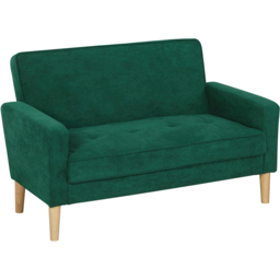 HOMCOM 2 Seater Green Velvet Feel Upholstered Sofa - Wilko - thumbnail 3