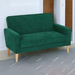HOMCOM 2 Seater Green Velvet Feel Upholstered Sofa - Wilko