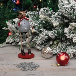 St Helens Grey Reindeer Metal Christmas Decoration - Size: 8 x 8 x 22cm - Multi - Wilko - thumbnail 4