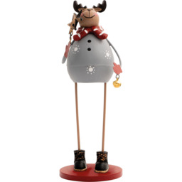 St Helens Grey Reindeer Metal Christmas Decoration - Size: 8 x 8 x 22cm - Multi - Wilko