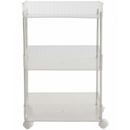 Living and Home 3 Shelf Clear Rolling Storage Cart - Size: 62.5 x 39 x 24.7cm - Wilko - thumbnail 4