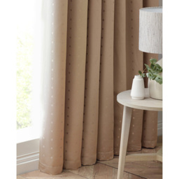 Alan Symonds Madison Latte Ring Top Curtain 229 x 274cm - Size: W 229 x D 274cm - Cream - Wilko - thumbnail 4