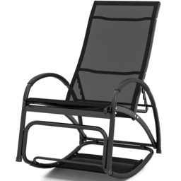 Costway Black 2 in 1 Rocking Outdoor Lounge Chair - Size: 92 x 59 x 19cm - Wilko - thumbnail 4