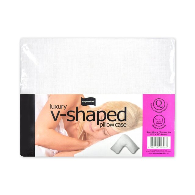 Luxury V-shaped Pillowcase - Size: Single - White - Easy Comfort - Wilko - image 1