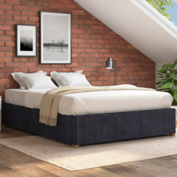 Aspire Furniture Double Ebony Plush Platform Ottoman Bed - Brown - Aspire Beds - Wilko