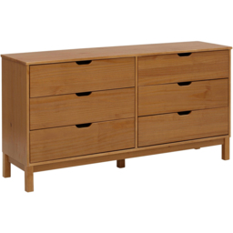 Loft24 Post 6 Drawer Solid Wood Chest of Drawers - Natural - Wilko - thumbnail 3
