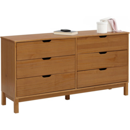 Loft24 Post 6 Drawer Solid Wood Chest of Drawers - Natural - Wilko - thumbnail 4