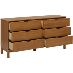 Loft24 Post 6 Drawer Solid Wood Chest of Drawers - Natural - Wilko - thumbnail 5