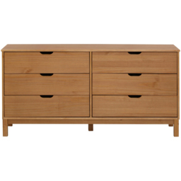 Loft24 Post 6 Drawer Solid Wood Chest of Drawers - Natural - Wilko - thumbnail 6