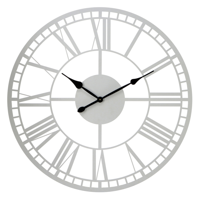 Charles Bentley Malham Grey Round Skeleton Indoor and Outdoor Wall Clock 90cm - Size: 90 x 90 x 4.8cm - Wilko - image 1
