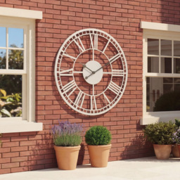 Charles Bentley Malham Grey Round Skeleton Indoor and Outdoor Wall Clock 90cm - Size: 90 x 90 x 4.8cm - Wilko - thumbnail 3