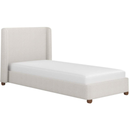 Flair Alma Single Beige Boucle Fabric Bed Frame with Winged Headboard - Cream - Wilko - thumbnail 3