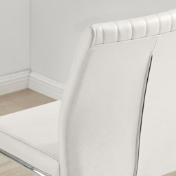 Furniturebox Fontana White Faux Leather and Silver Leg Counter Stools Set of 2 - Wilko - thumbnail 4