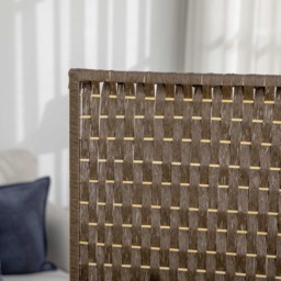 Portland 4 Panel Brown Folding Room Privacy Screen with Shelf 180 x 181cm - Wilko - thumbnail 5