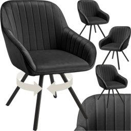 tectake Set of 4 Black Velvet Fabric Lounge Armchair - Size: Single - Wilko - thumbnail 3