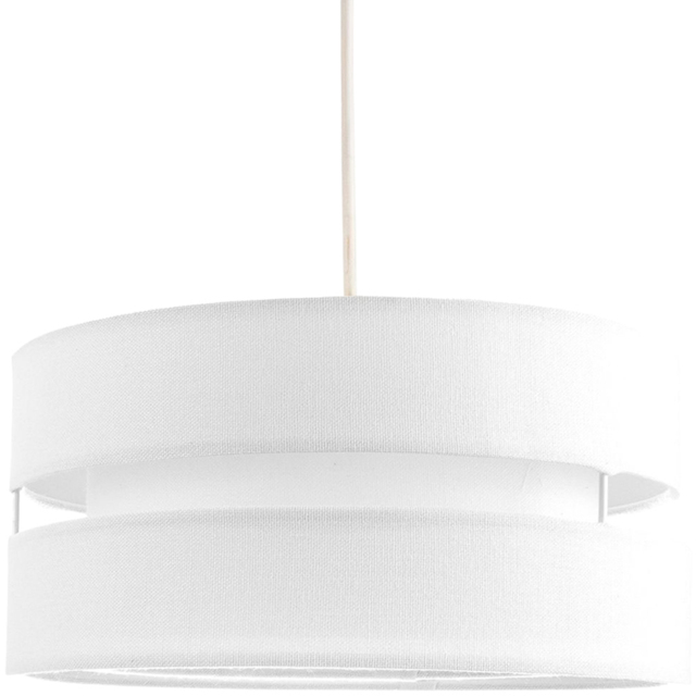 Happy Homewares Contemporary 3 Tier White Linen Fabric Pendant Shade - Size: 13 x 26 x 26cm - Wilko - image 1