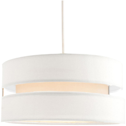Happy Homewares Contemporary 3 Tier White Linen Fabric Pendant Shade - Size: 13 x 26 x 26cm - Wilko - thumbnail 3