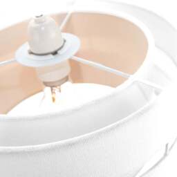 Happy Homewares Contemporary 3 Tier White Linen Fabric Pendant Shade - Size: 13 x 26 x 26cm - Wilko - thumbnail 4
