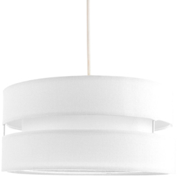 Happy Homewares Contemporary 3 Tier White Linen Fabric Pendant Shade - Size: 13 x 26 x 26cm - Wilko