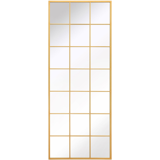 MirrorOutlet The Genestra Gold Modern Window Garden Wall Mirror 200 x 80cm - Size: 200 x 80 x 3cm - Wilko - image 1