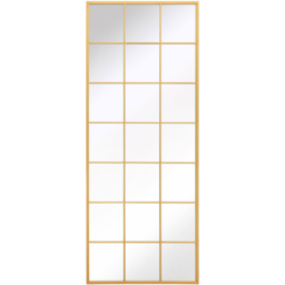 MirrorOutlet The Genestra Gold Modern Window Garden Wall Mirror 200 x 80cm - Size: 200 x 80 x 3cm - Wilko
