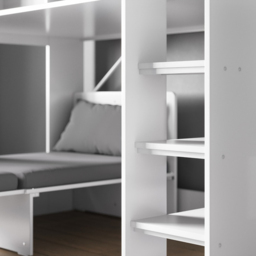 Flair Wizard White Junior High Sleeper with Charcoal Grey Futon - Size: Single - Wilko - thumbnail 4