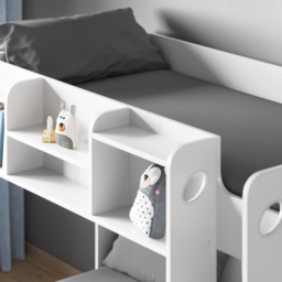 Flair Wizard White Junior High Sleeper with Charcoal Grey Futon - Size: Single - Wilko - thumbnail 3