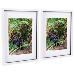 Nicola Spring White 3D Box Photo Frame 12 x 17 inch 2 Pack - Size: 44 x 32 x 3.5cm - Wilko