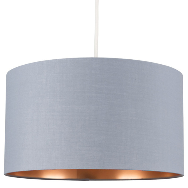 ValueLights Reni Grey and Metallic Copper Medium Ceiling Drum Lamp Shade - Size: 35 x 20 x 35cm - Wilko - image 1
