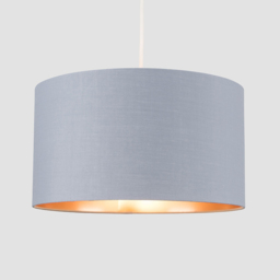 ValueLights Reni Grey and Metallic Copper Medium Ceiling Drum Lamp Shade - Size: 35 x 20 x 35cm - Wilko - thumbnail 4